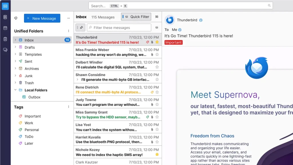 Mozilla Thunderbird 115.11.1